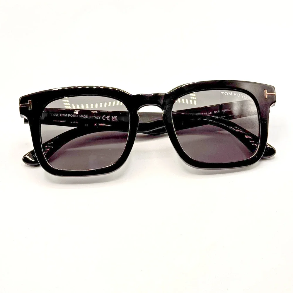 Tom Ford Sunglasses Dax TF751-N 01A Black Square Frame Gray Lens 50-22-145